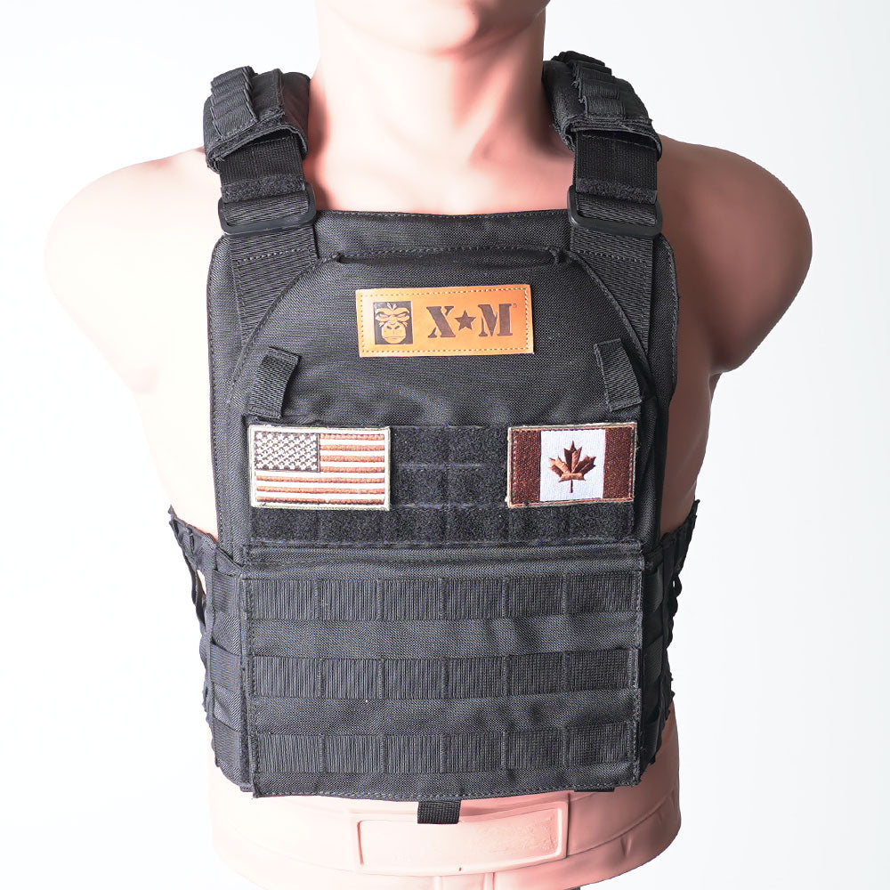 XM FITNESS Tactical Weighted Vest - 14lbs - BLACK