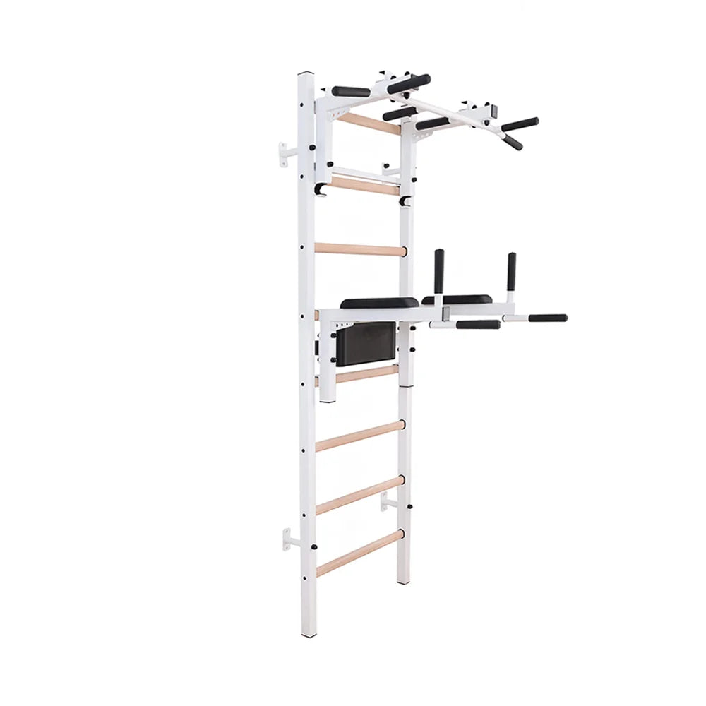 BenchK S2 White - 233W with PB3W Steel Pull-Up Bar + Dip Bar