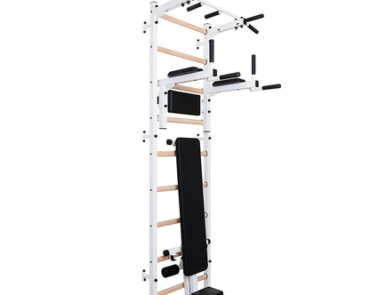 BenchK S7 White - 722W with PB2W Steel Pull-Up Bar + Dip Bar & Workout Bench