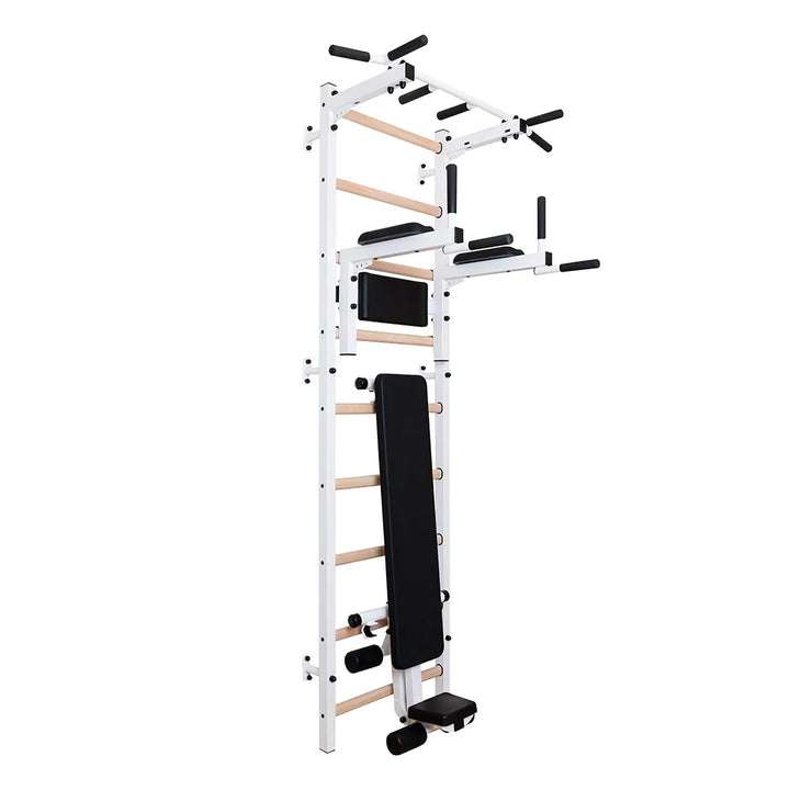 BenchK S7 Blanc - 722W avec barre de traction en acier PB2W + barres parallèles et banc de musculation