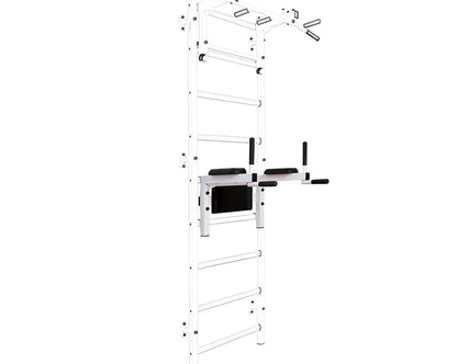 BenchK S7 White - 722W with PB2W Steel Pull-Up Bar + Dip Bar