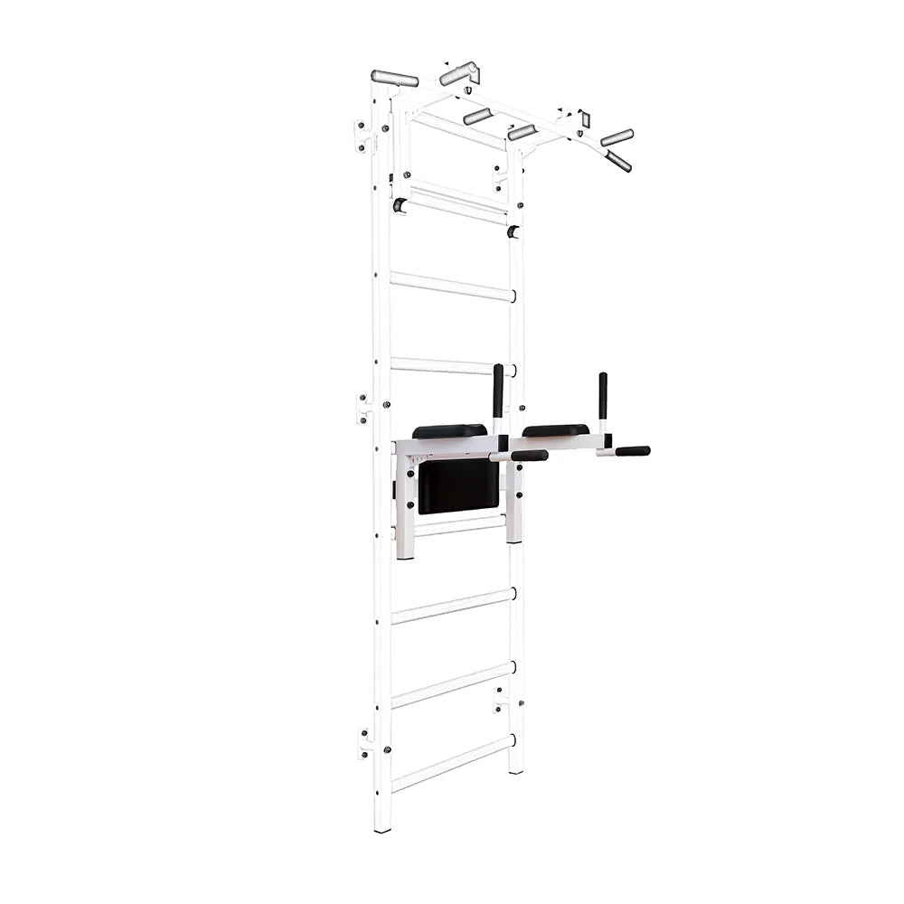 BenchK S7 White - 732W with PB3W Steel Pull-Up Bar + Dip Bar