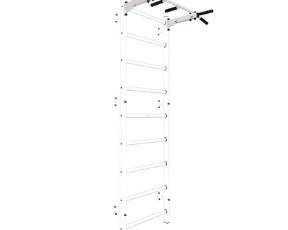 BenchK S7 White - 732W with PB3W Steel Pull-Up Bar + Dip Bar