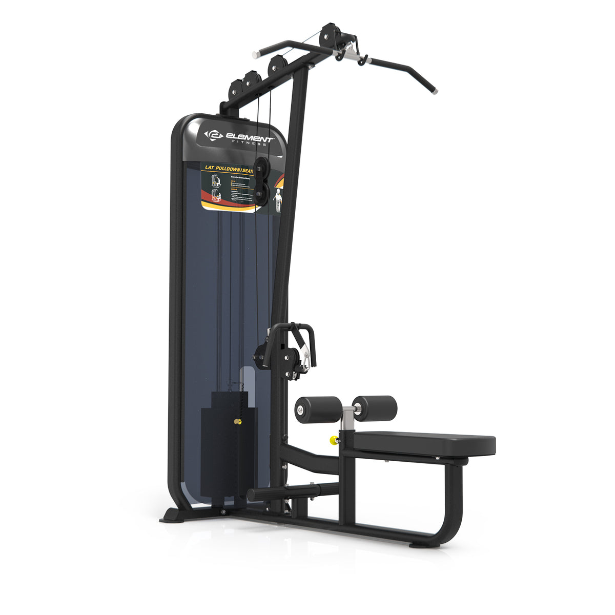 Element - NOIR DE CARBONE 9002 Poulie Haute / Rameur Assis 250lbs avec Carter Foncé