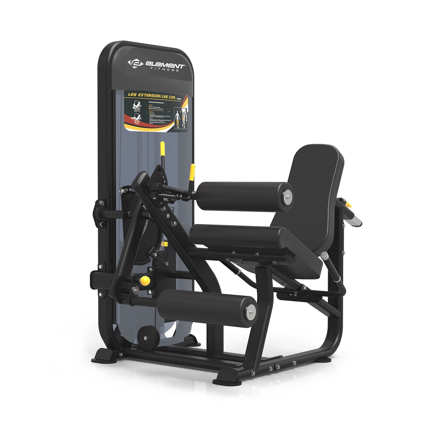 Élément - NOIR DE CARBONE 9019 Leg Extension / Leg Curl 250lbs avec Carter Foncé