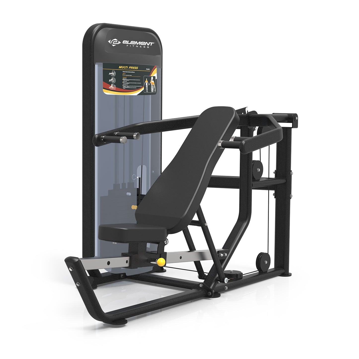 Élément – PRESSE MULTI-RÉGLABLE NOIR DE CARBONE 9021 250 lb avec habillage foncé