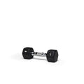 5lb black hex dumbbell with knurled handle for lightweight training, rehabilitation exercises, and beginners.
