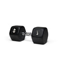 40lb black hex dumbbell with textured grip handle for effective resistance training and progressive strength building.
