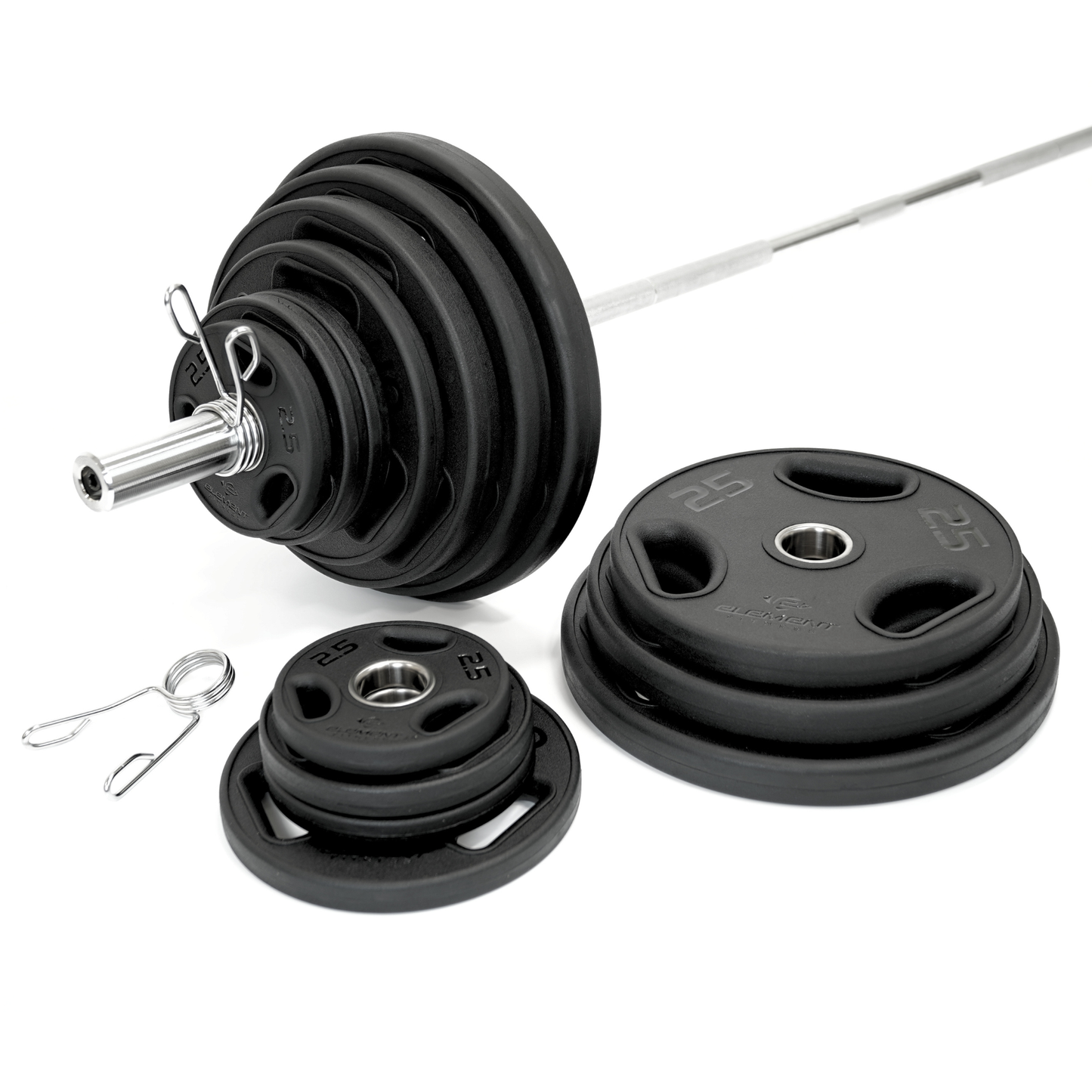 ONYX Virgin Rubber Olympic Plate - 255lbs Set with Bar