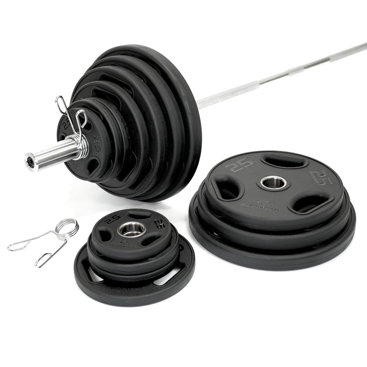ONYX Virgin Rubber Olympic Plate - 300lbs set includes Olympic bar