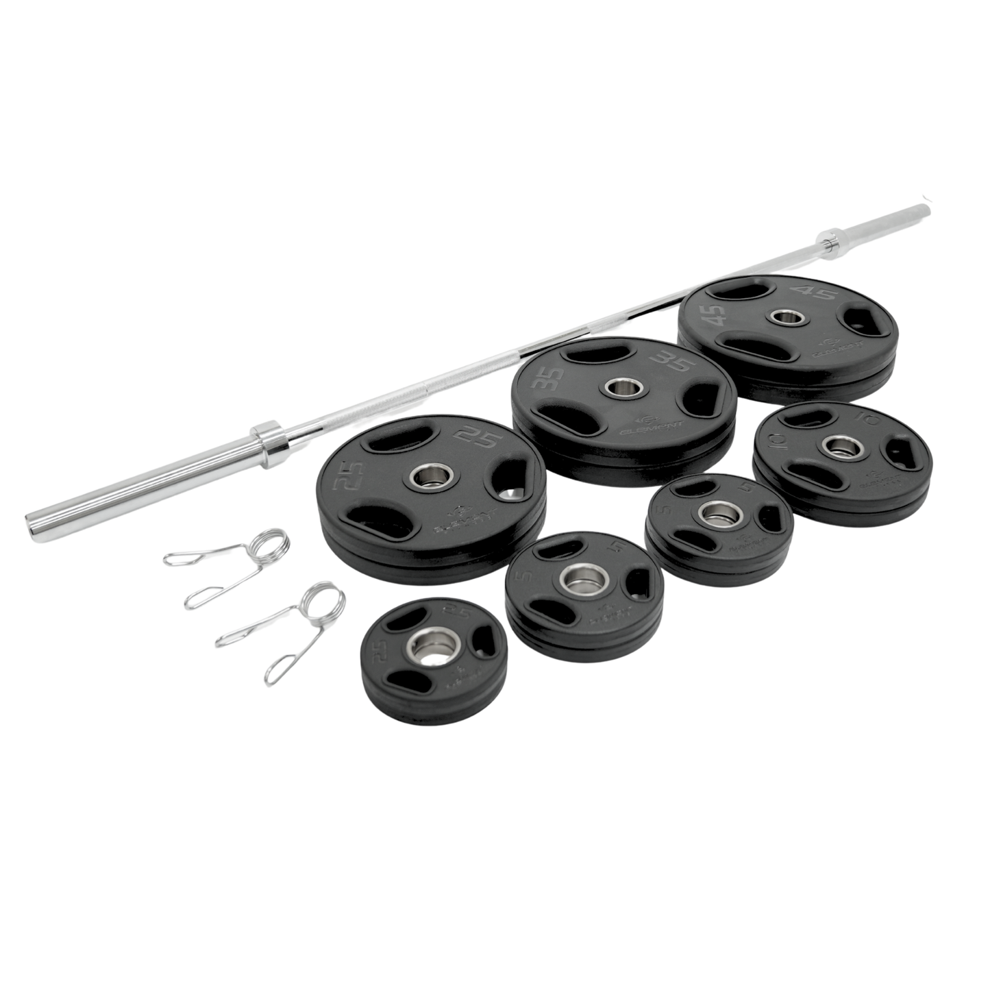 ONYX Virgin Rubber Olympic Plate - 255lbs Set with Bar