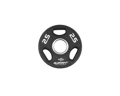 Element Fitness - 300lb Virgin Rubber Olympic Pro Plate Set with Bar Kit