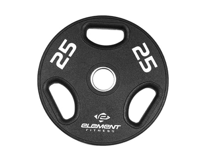 Element Fitness - 300lb Virgin Rubber Olympic Pro Plate Set with Bar Kit