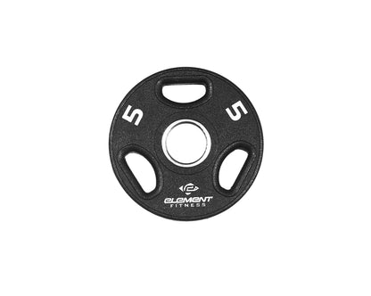 Element Fitness - 300lb Virgin Rubber Olympic Pro Plate Set with Bar Kit