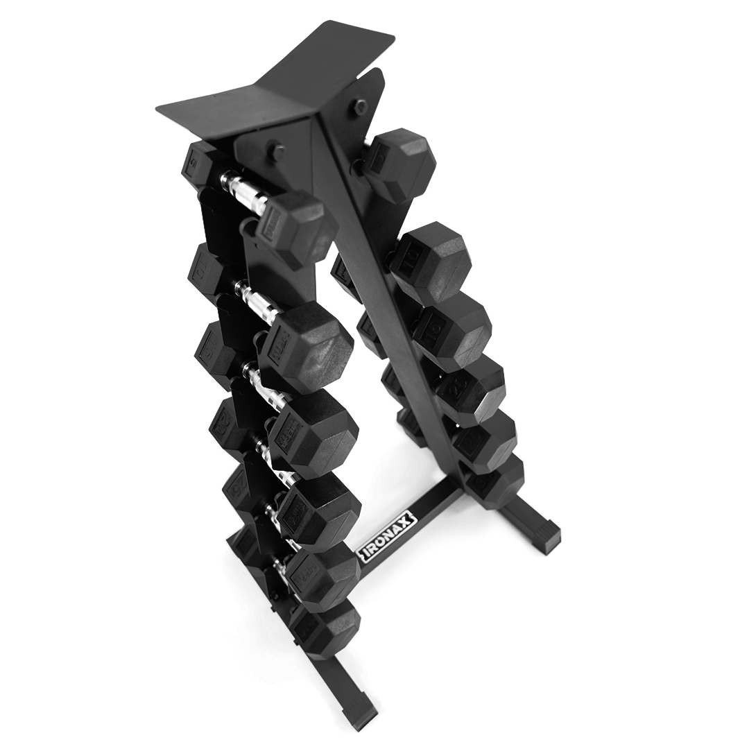 MEGA FITNESS - 5-30lbs Dumbbell Set with Vertical Stand