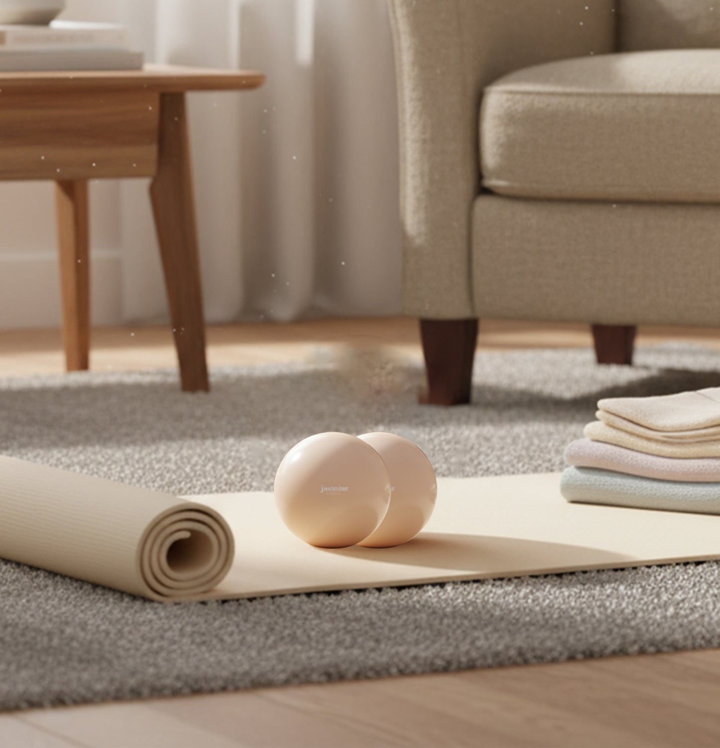 Jasmine Fitness - Pilates Weighted Balls - Desert 1lbs (PAIR)