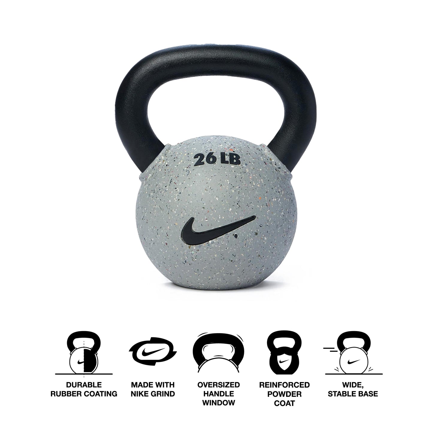 Nike Rubber Coated Kettlebell - Wolf Grey Particle