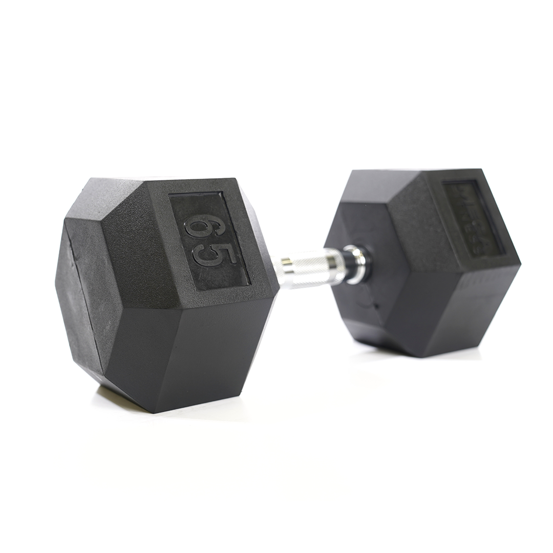 Mega Fitness - Rubber Hex Dumbbell 65lbs