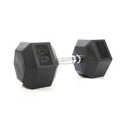 Mega Fitness - Rubber Hex Dumbbell 50lbs