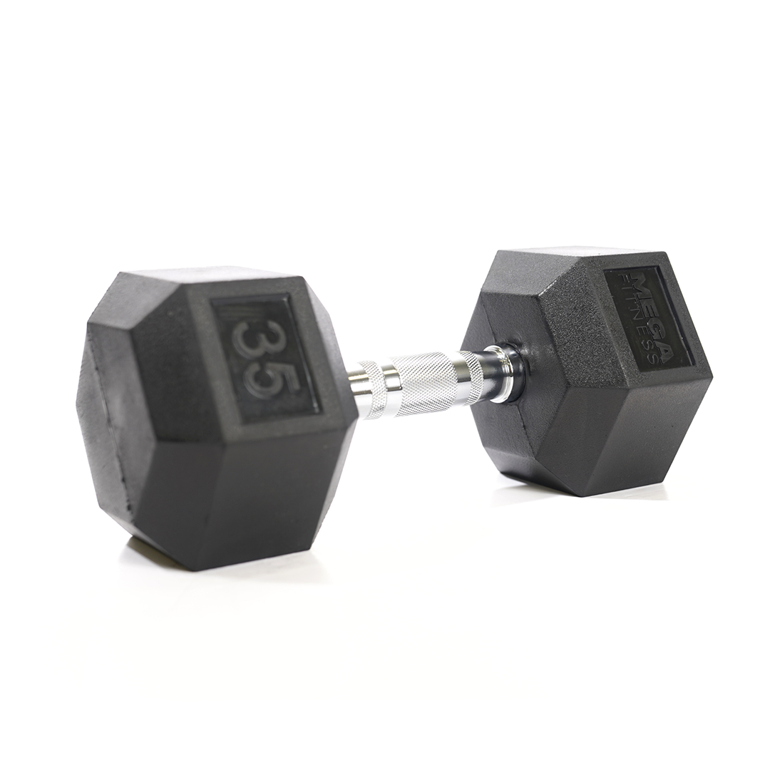 Mega Fitness - Rubber Hex Dumbbell 35lbs