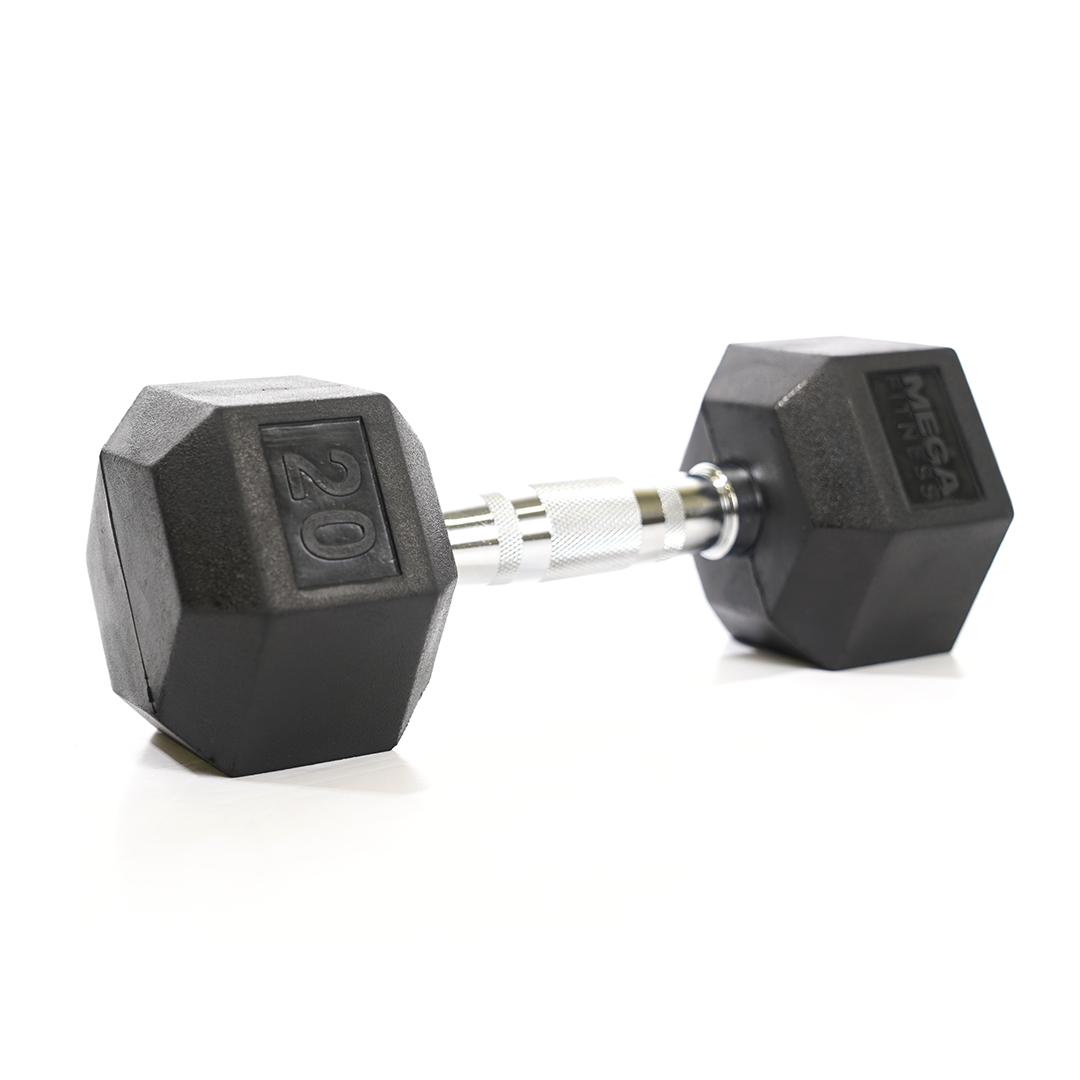 Mega Fitness - Rubber Hex Dumbbell 20lbs