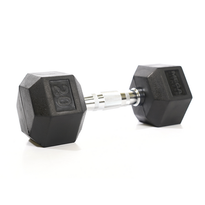 Mega Fitness - Rubber Hex Dumbbell 20lbs
