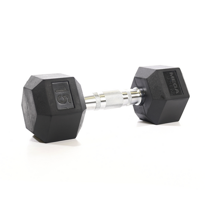 Mega Fitness - Rubber Hex Dumbbell 15lbs