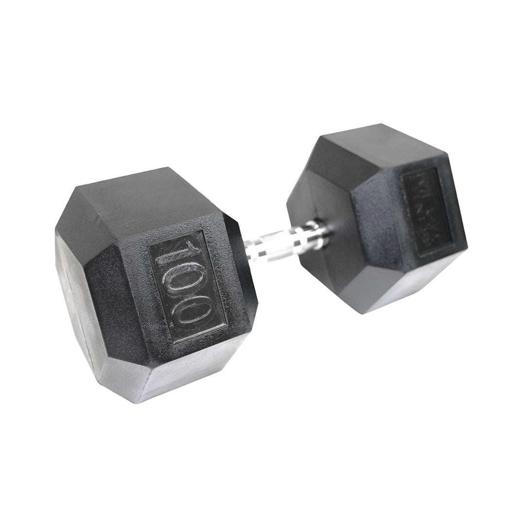 Mega Fitness - Rubber Hex Dumbbell 100lbs