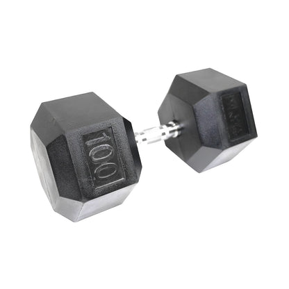 Mega Fitness - Rubber Hex Dumbbell 100lbs