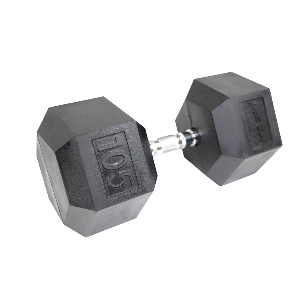 Mega Fitness - Rubber Hex Dumbbell 105lbs