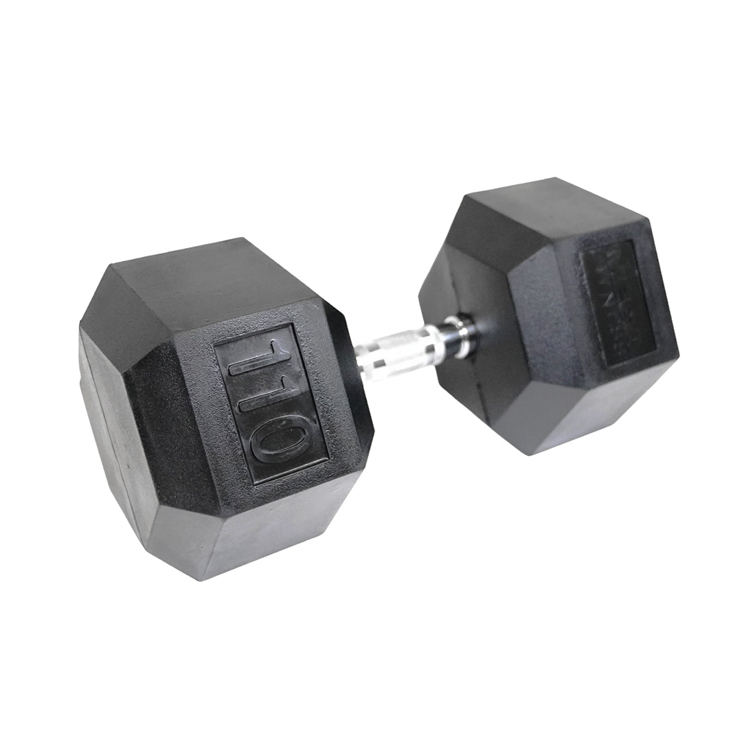 Mega Fitness - Rubber Hex Dumbbell 110lbs