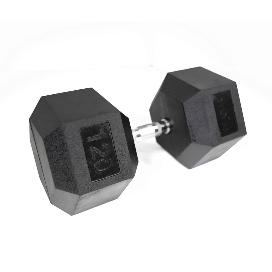 Mega Fitness - Rubber Hex Dumbbell 120lbs