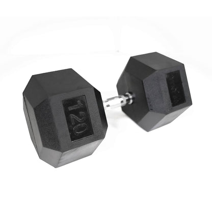 Mega Fitness - Rubber Hex Dumbbell 120lbs