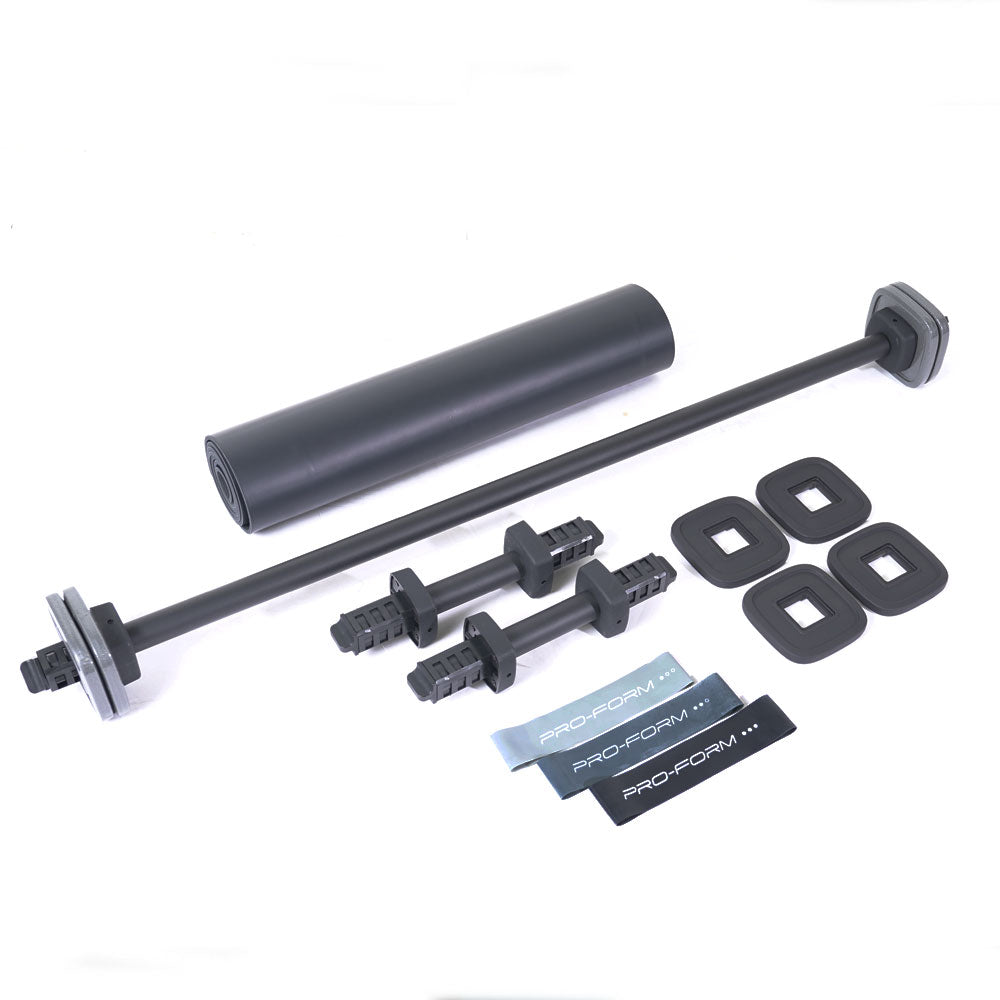 IFIT QUICK CHANGE BAR & DUMBBELL COMBO WITH MAT + MINI BANDS