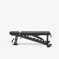 Nike Adjustable Bench in flat position featuring premium upholstery and sturdy steel frame construction.