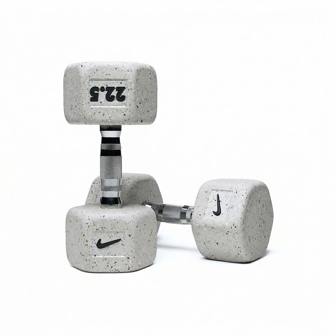Nike Wolf Grey Dumbbell 2.5-22.5lbs Set with Rack