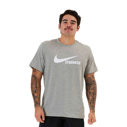 Nike Strength Dri-Fit Tee - Grey/White