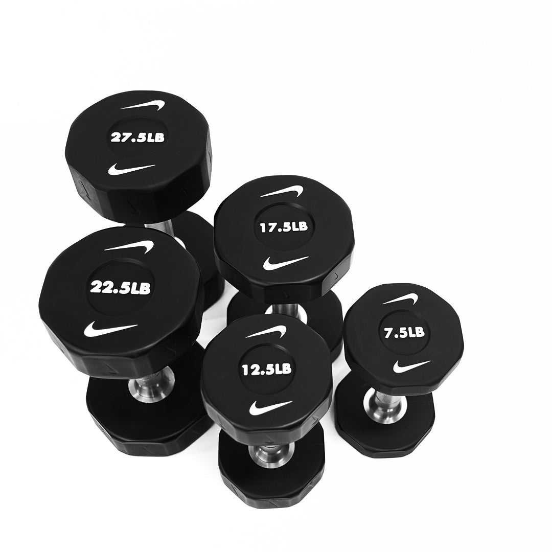 Ensemble d'haltères professionnels en uréthane Nike Strength par incréments de 7,5 à 27,5 LB