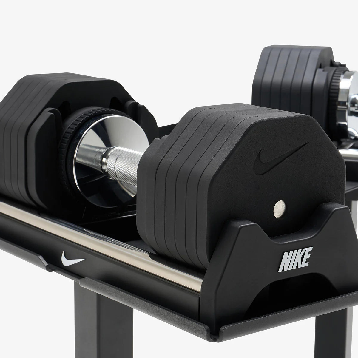 Nike Strength Adjustable Dumbbell Pair - BLACK / WHITE 65LB WITH STAND