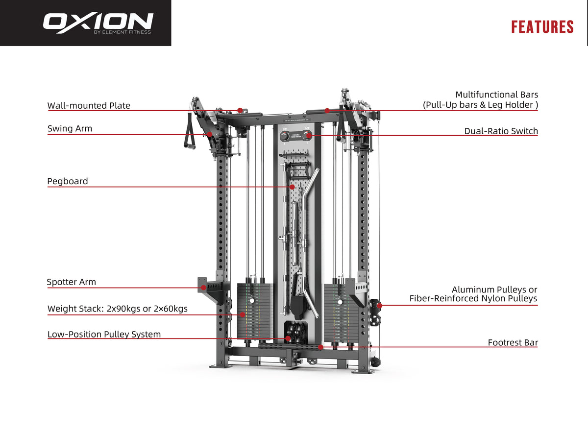 Element Oxion - 5 Pro All in One Functional Trainer Rack