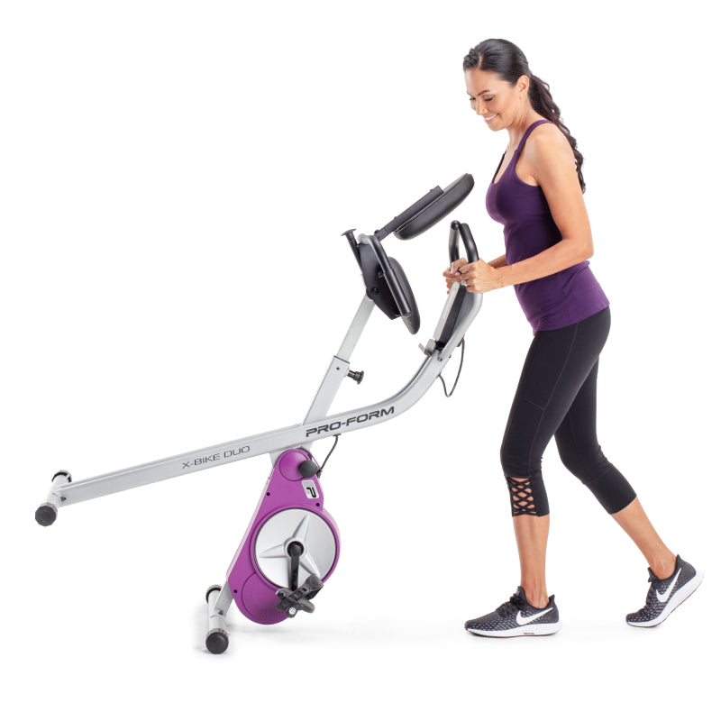 ProForm X Bike Duo Upright Recumbent Exercise Bike Purple