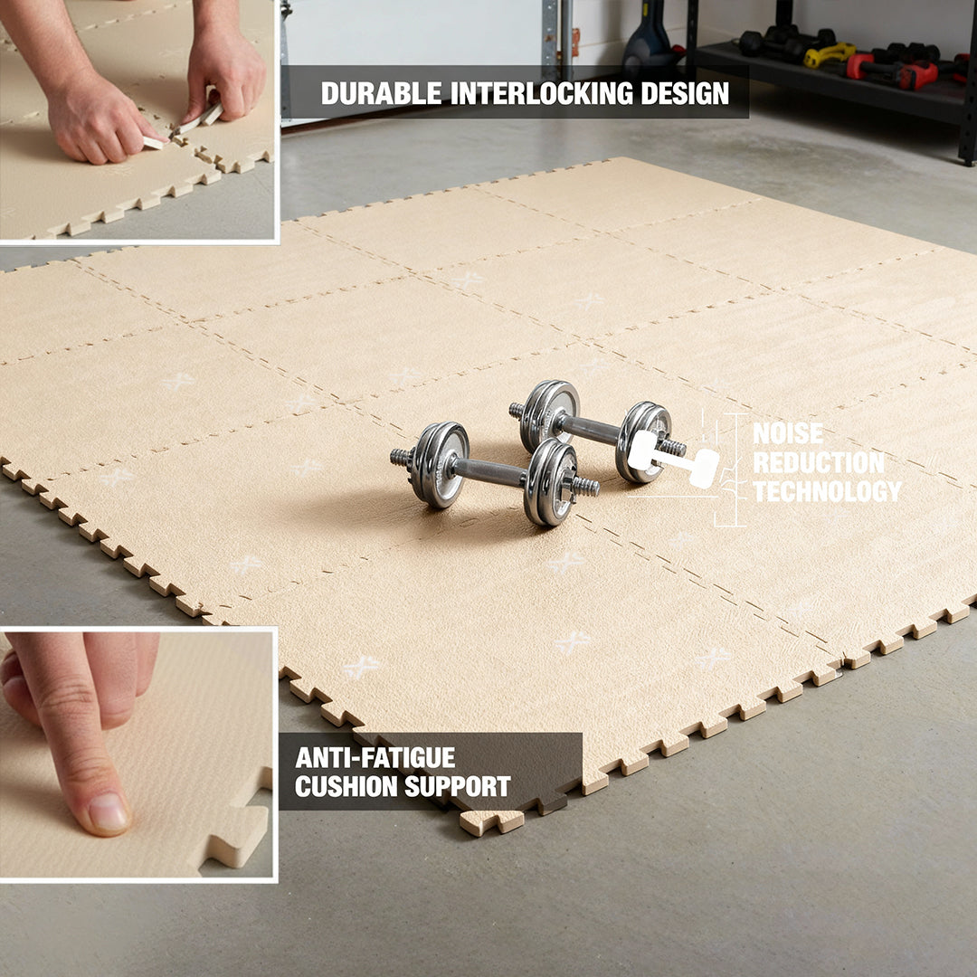 Flow - Premium Foam Flooring 24" x 24" x 14mm - Willow Suede (6 Pack)