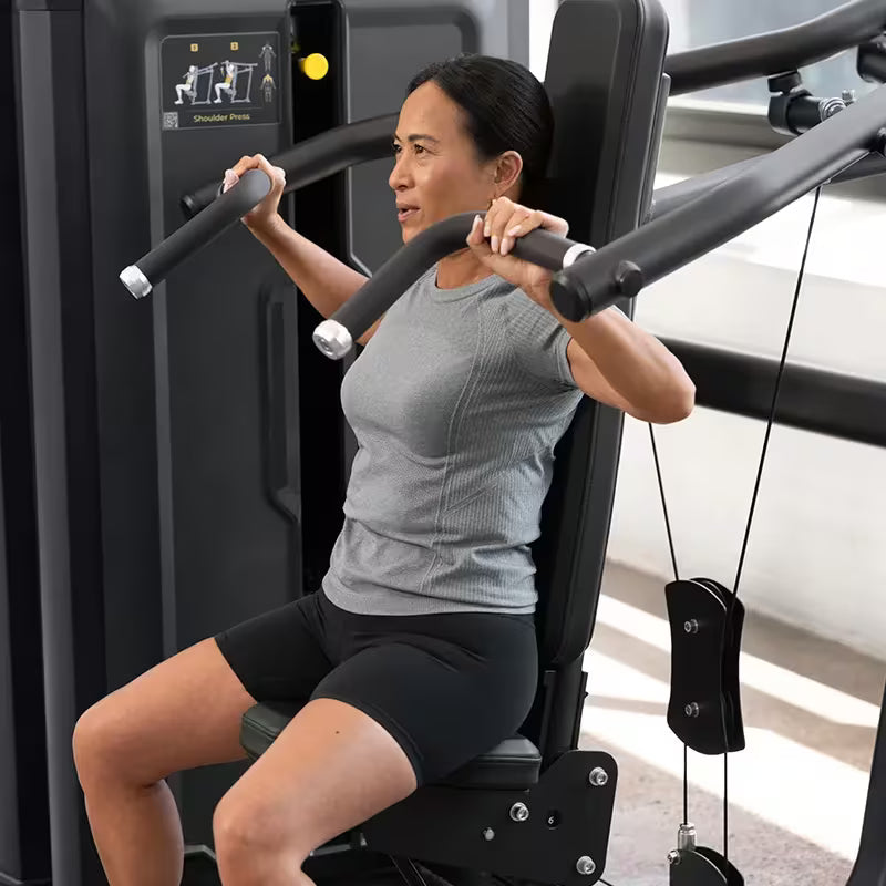 Vision Fitness - Keystone SL23 Presse à épaules convergente avec compteur de répétitions, poids incrémentiel et contrepoids