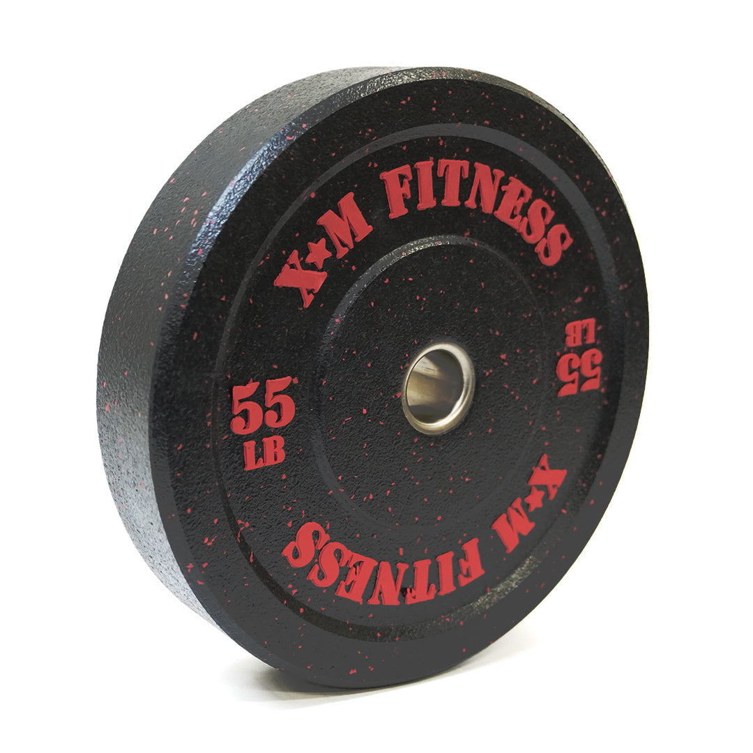 XM FITNESS 55lbs Crumb Rubber Bumper Plates - Fitness Equipment