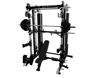 IRONAX - All-In-One with Bench & Olympic Plate Combo