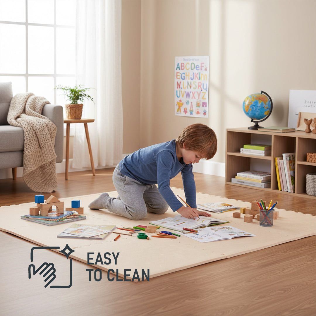 Flow - Premium Foam Flooring 24" x 24" x 12mm - Cream Confetti (6 Pack)