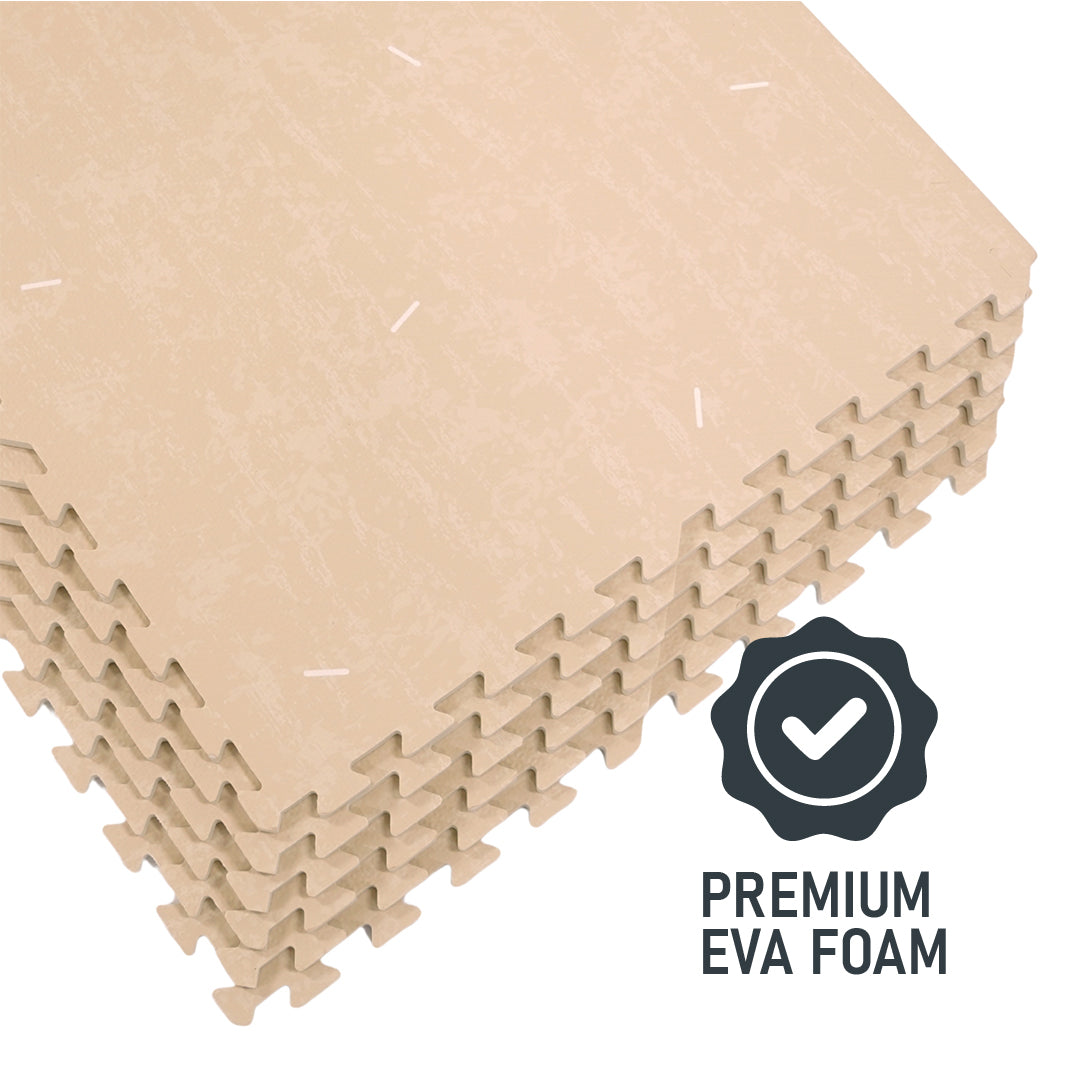 Flow - Premium Foam Flooring 24" x 24" x 12mm - Cream Confetti (6 Pack)