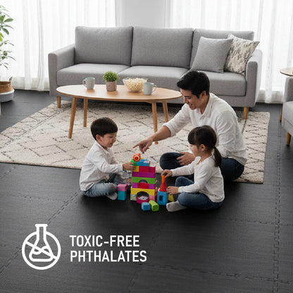 Flow - Premium Foam Flooring 24" x 24" x 12mm - Midnight Oak (6 Pack)