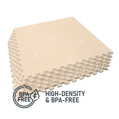 Flow - Premium Foam Flooring 24" x 24" x 14mm - Willow Suede (6 Pack)