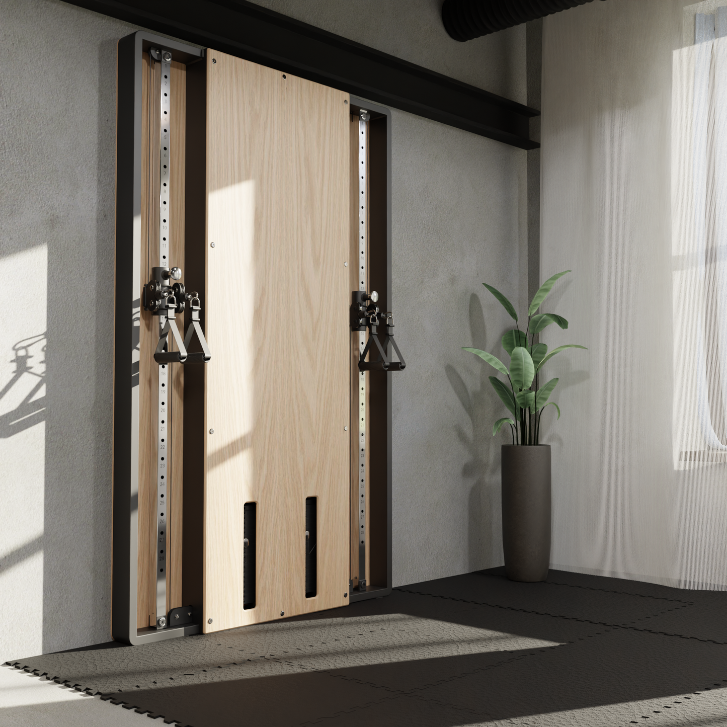 Flow 6 Light Oak - Wall Mounted Functional Trainer